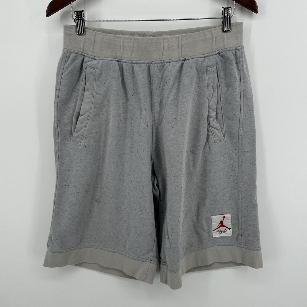 Nike Air Michael Jordan Youth Shorts L Speckled Gray Fleece Drawstring